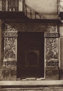 メキシコ：プエブラ、Avenida 3 Oriente no 1の家（モノクロ写真）