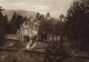 メキシコ：国立公園内の修道院跡、デシエルト・デ・ロス・レオネス、背面（モノクロ写真） 作： ウーゴ・ブレーメ