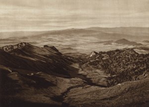 メキシコ：イスタシワトルの中腹からの眺め（モノクロ写真）