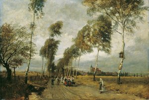 白樺通りのある田舎道 作： Hugo Charlemont
