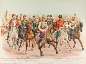 ロシアのニコライ2世の騎馬像