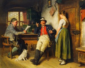 インテリアの人物、1891 作： Hugo Kauffmann