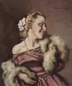 女性の肖像画 作： Hugo von Habermann