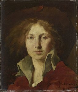 女性の頭 作： Hugo von Habermann
