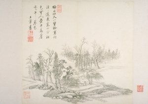 Album After Old Masters And Poems (アルバム (10 枚)、紙にインク) 作： Hui Wang