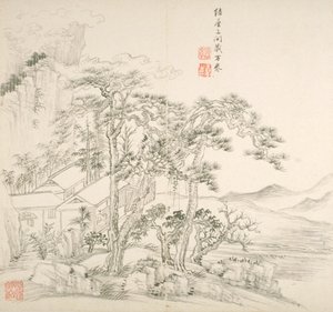 Album After Old Masters And Poems (アルバム (10 枚)、紙にインク) 作： Hui Wang