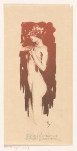 立っている裸の女性 作： Huib Luns (signed by artist)