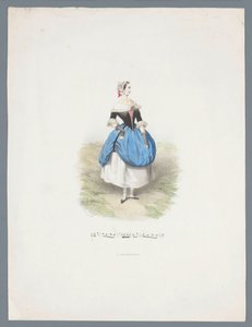 歴史的な衣装を着た女性 作： Huib van Hove Bz