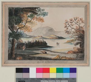 ローマン湖（水彩・紙 作： Humphry Davy