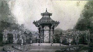 中国式の鳥小屋とパーゴラのデザイン 作： Humphry Repton
