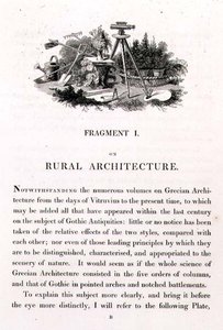 ランドスケープ・ガーデニングの理論と実践に関する断片」のイラスト。1816年（リトグラフ） 作： Humphry Repton