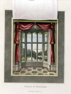 バーニンガムの窓（後）、『風景園芸の理論と実践に関する断片』より。1816年（カラーリトグラフ）（103904も参照） 作： Humphry Repton