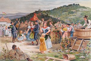 ハンガリーでのワインの収穫を祝うフェスティバル 作： Hungarian School
