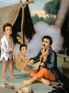 音楽家ジプシー一家、1880-1900年頃（絵画） 作： Hungarian School