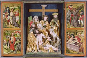 情熱の祭壇、ヤノスレト、1480-90年（塗装と金色の木材）