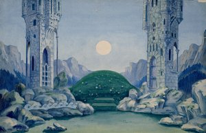 ベラ・バルトーク（1881-1945）作「木の王子」初演のためのセット・デザイン（紙に水彩）1917年 作： ハンガリー語学校