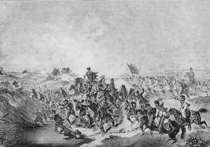 1849年8月9日、1848-49年のハンガリー革命中のテメスバールの戦い 作： Hungarian School
