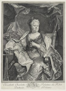 エリザベスシャーロットラインのパラタイン、オルレアン公爵夫人。チャールズ・ルイ・シモノー（1645-1728）