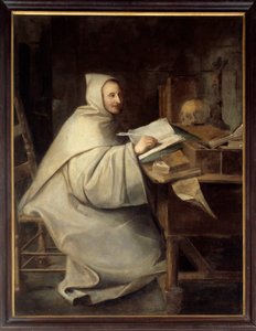 トラップ修道院長アルマン・ジャン・ル・ブジリエ・ド・ランス（1626 - 1700）の全身像。ヒャクサンテ・リゴー（1659-1743）の絵画