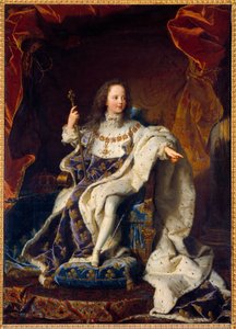フランス王ルイ15世の神聖な衣装をまとった5歳の子供の肖像（1710年～1774年）。ヒャクサンテ・リゴー（1659-1743）作画