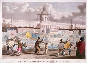 「チャリングクロスでのクロスリーディング」、ロンドン、1835 作： IP