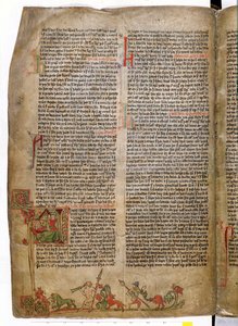 14世紀後半のフラティヤルボック（フラティの書）からのオラフトリッグヴァソン王の洗礼 作： Icelandic School