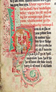 歴史的な初期のH、スカロスボック（スカルドの書）c.1350から 作： Icelandic School