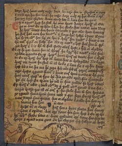 16世紀前半のハイネスボック（ハインズの書）からの馬の戦い 作： Icelandic School