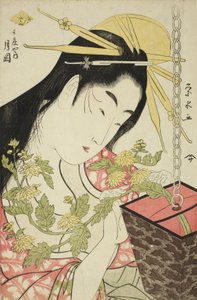 兵庫県の遊女月岡、1797年頃 作： Ichirakutei Eisui
