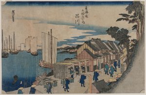 シリーズ東海道五十三次の品川、1797-1858。 作： Ichiryusai Hiroshige II