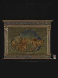 風景の中の6人の人物のグループ（フレスコ画） 作： Icilio Federico (attr. to) Joni