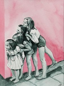 姉妹のおんぶ遊び 作： Ida Publishing