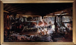 ドラマーのハンマーで鍛える。フランソワ・ボノーム（1809-1881）の絵画 作： Ignace Francois Bonhomme
