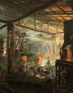 フランス《鋳造所》1864年頃（油彩・キャンバス 作： Ignace Francois Bonhomme