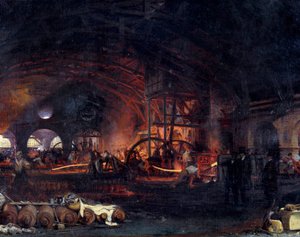 産業革命。「フランソワ・ボノーム（1809-1881）が描いた絵の詳細（1839年フルシャンボー 作： Ignace Francois Bonhomme