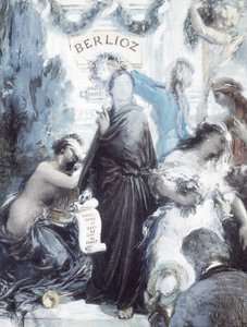 ヘクトル・ベルリオーズ生誕100周年記念 水彩画リトグラフ 作： Ignace Henri Jean Fantin Latour