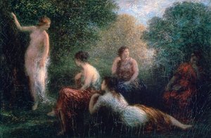 アルカディア、女性の入浴、1836-1904 作： Ignace Henri Jean Fantin Latour