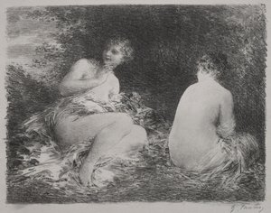 入浴者、1899年。 作： Ignace Henri Jean Fantin Latour