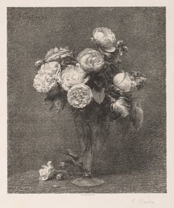 バラの花束、1879年。 作： Ignace Henri Jean Fantin Latour