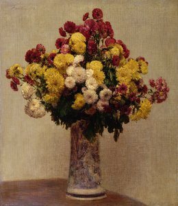 花瓶の菊、1873 作： Ignace Henri Jean Fantin Latour