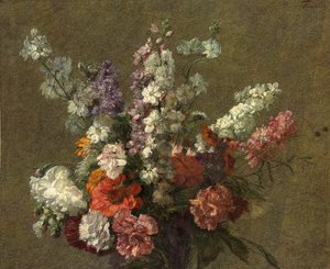 デルフィニウム;ひばりの足、1899年 作： Ignace Henri Jean Fantin Latour