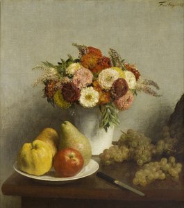 花と果実、1865 作： Ignace Henri Jean Fantin Latour