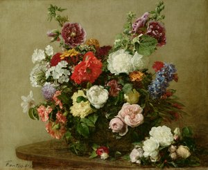 フランスのバラと牡丹、1881 作： Ignace Henri Jean Fantin Latour