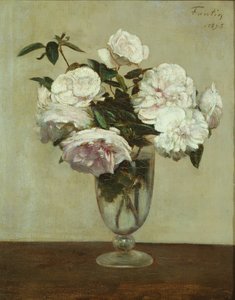 ピンクのバラ 作： Ignace Henri Jean Fantin Latour