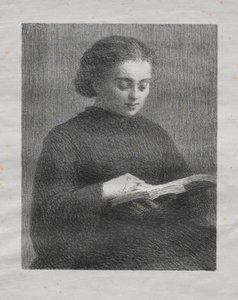 読書：アーティストシスターの肖像、1897年。 作： Ignace Henri Jean Fantin Latour