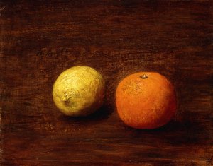 静物、レモン、オレンジ。 Nature Morte、Citron et Orange、1868 作： Ignace Henri Jean Fantin Latour