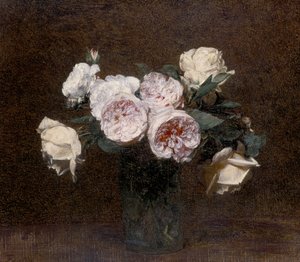 静物：ピンク、白、黄色のバラ、1894