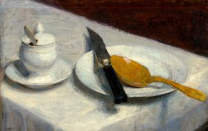 からし鍋のある静物 作： Ignace Henri Jean Fantin Latour