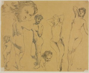 女性ヌードの研究、c。 1895