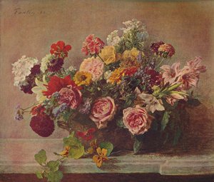 夏の花、1882年、c1915 作： Ignace Henri Jean Fantin Latour
